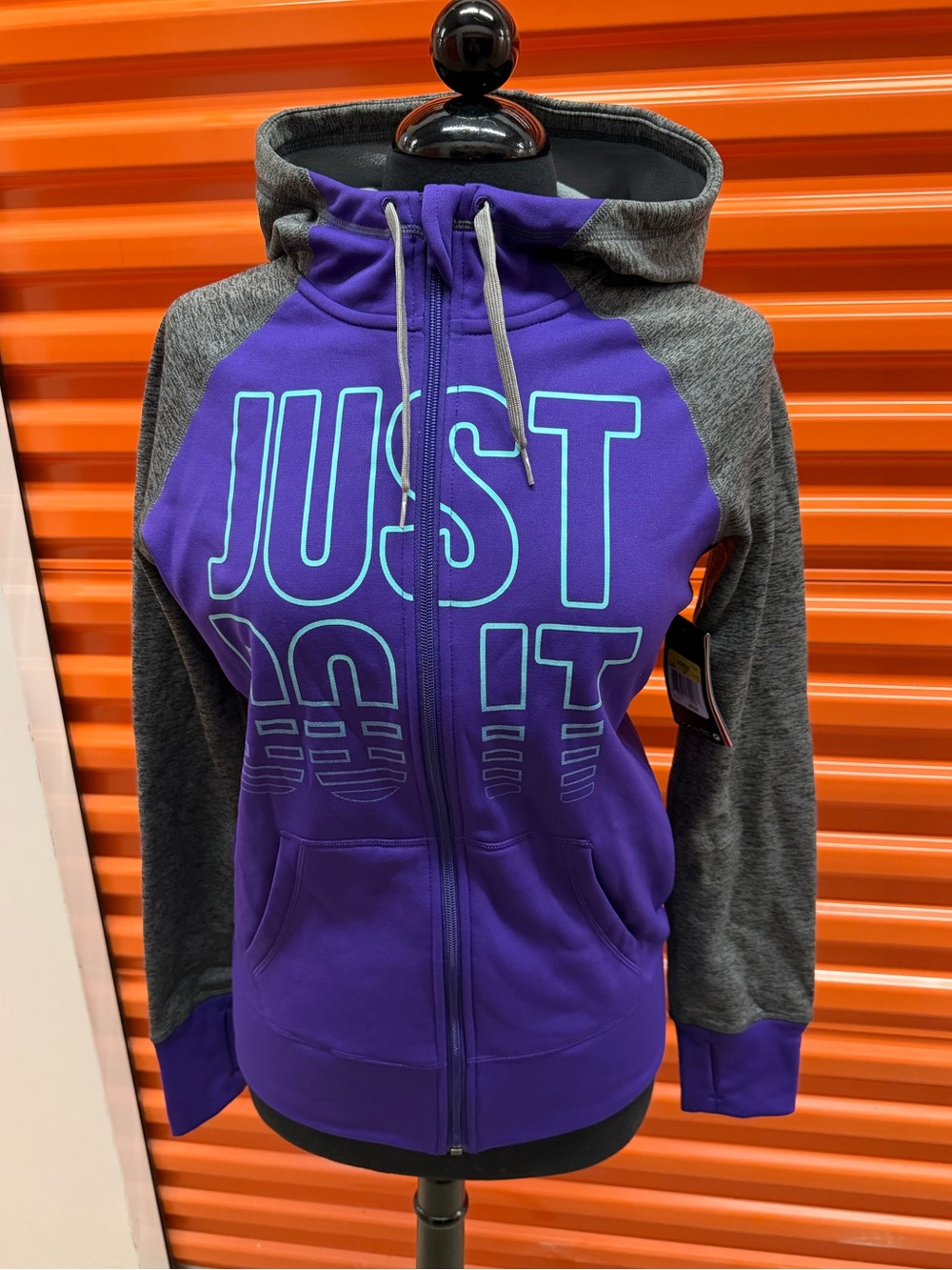 NWT Nike Women's Purple 'Just Do It' Full-Zip Hoodie 665882 547 Size S